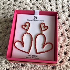 House of Harlow 1960 Red HEART Earrings